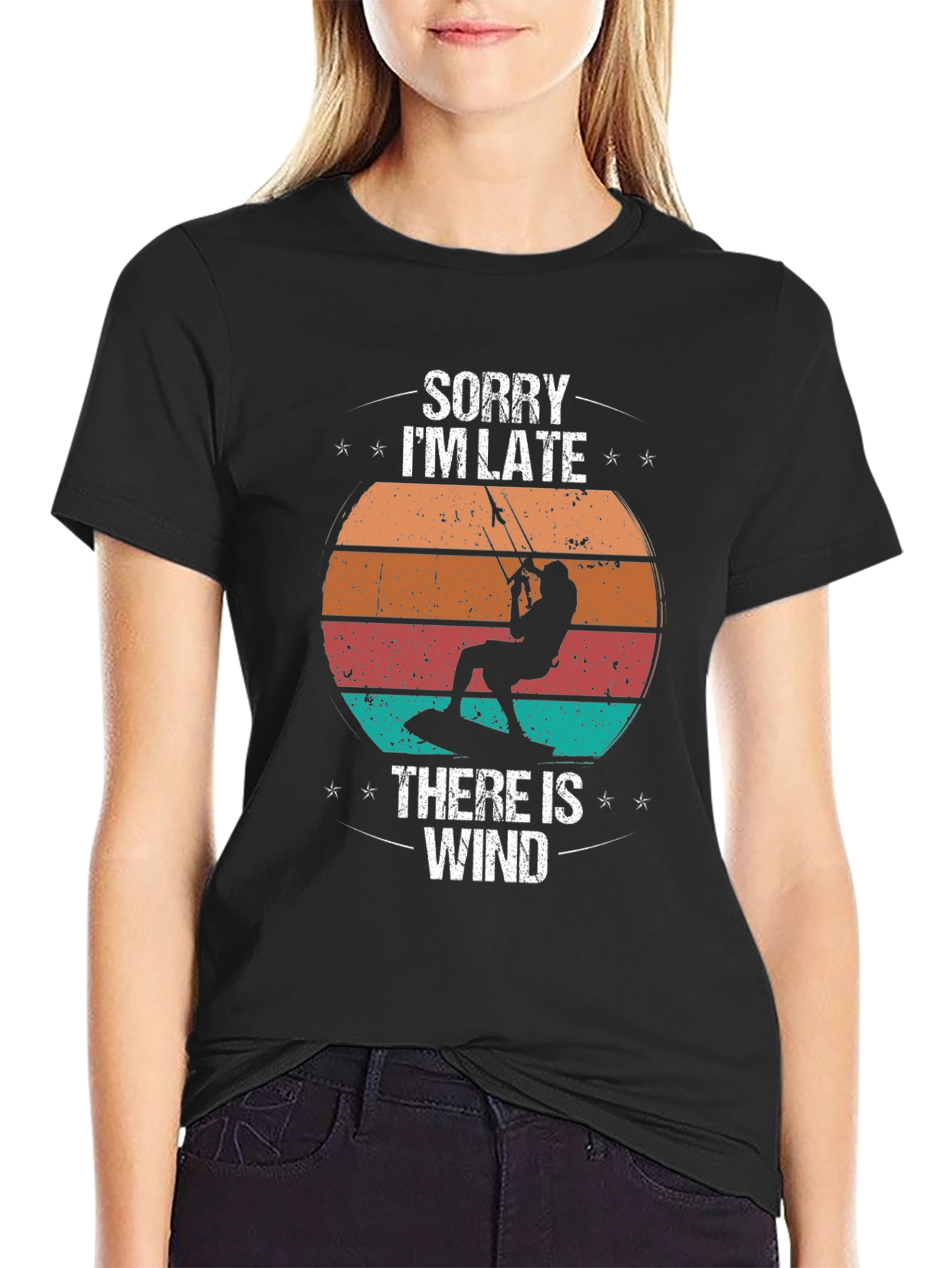 Sorry Im Late There Is Wind Kitesurfing T-Shirt