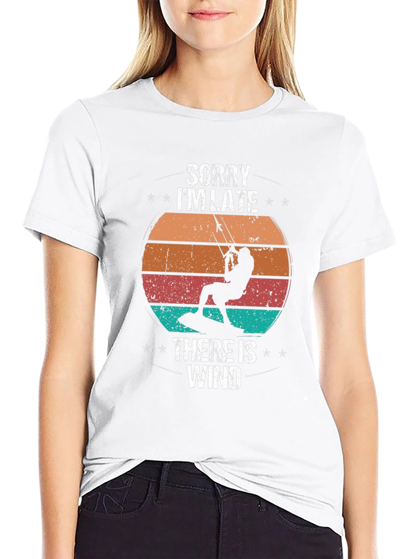 Sorry Im Late There Is Wind Kitesurfing T-Shirt
