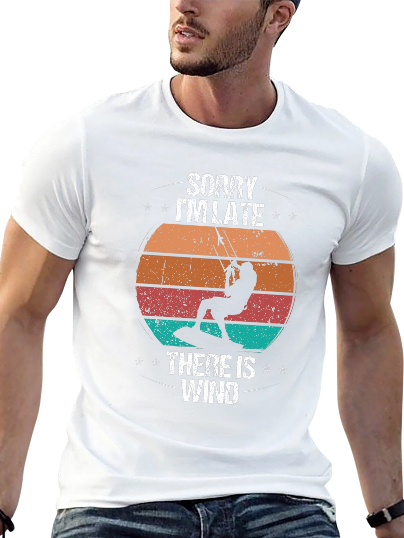 Sorry Im Late There Is Wind Kitesurfing T-Shirt