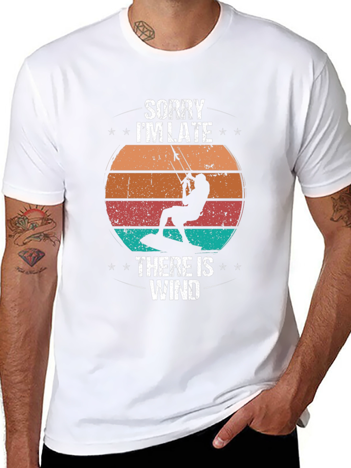 Sorry Im Late There Is Wind Kitesurfing T-Shirt