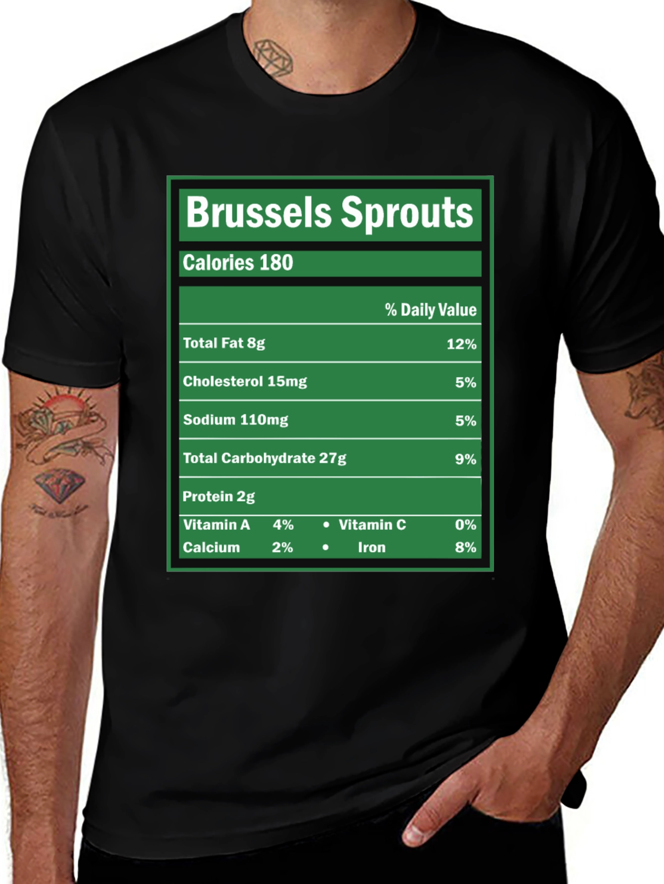 Brussels Sprouts Nutrition Facts Novelty T-Shirt
