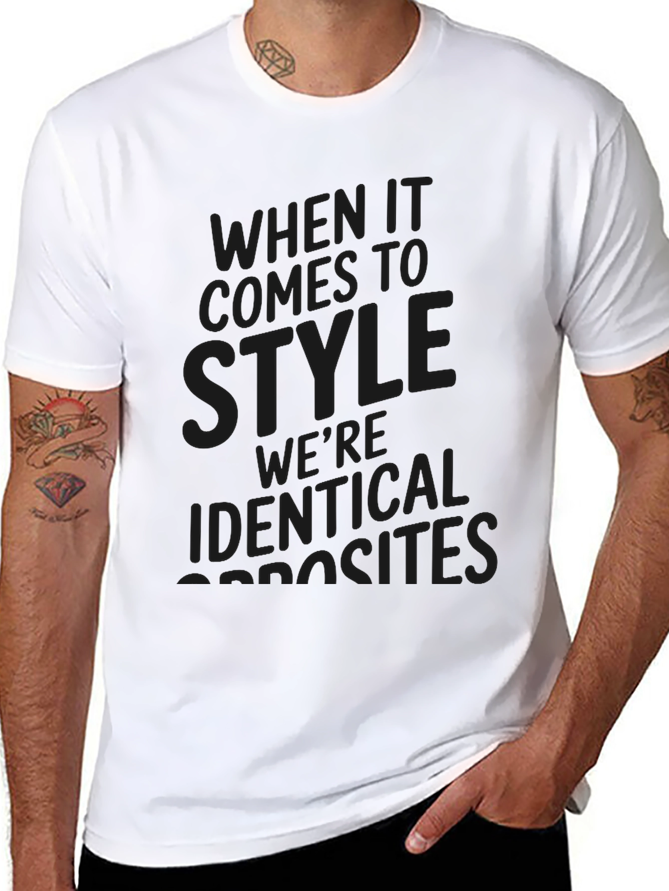 Identical Opposites Style T-Shirt - Black