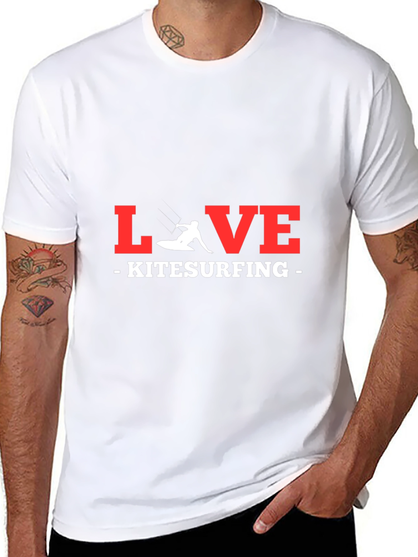 Love Kitesurfing Graphic Tee - Black Cotton T-Shirt