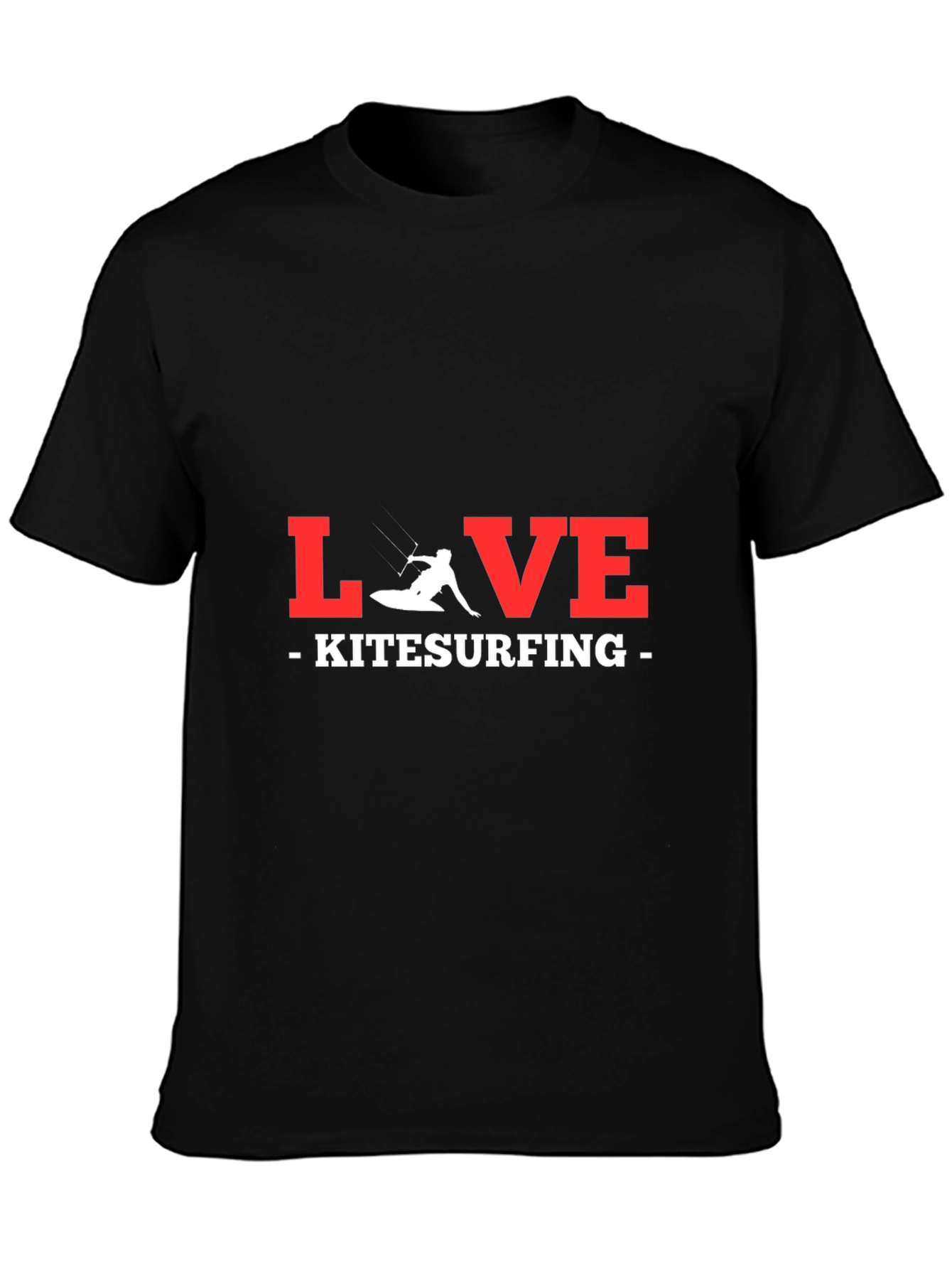Love Kitesurfing Graphic Tee - Black Cotton T-Shirt