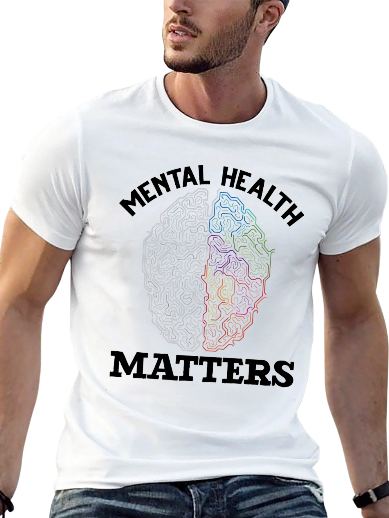 Mental Health Matters Brain Graphic Tee