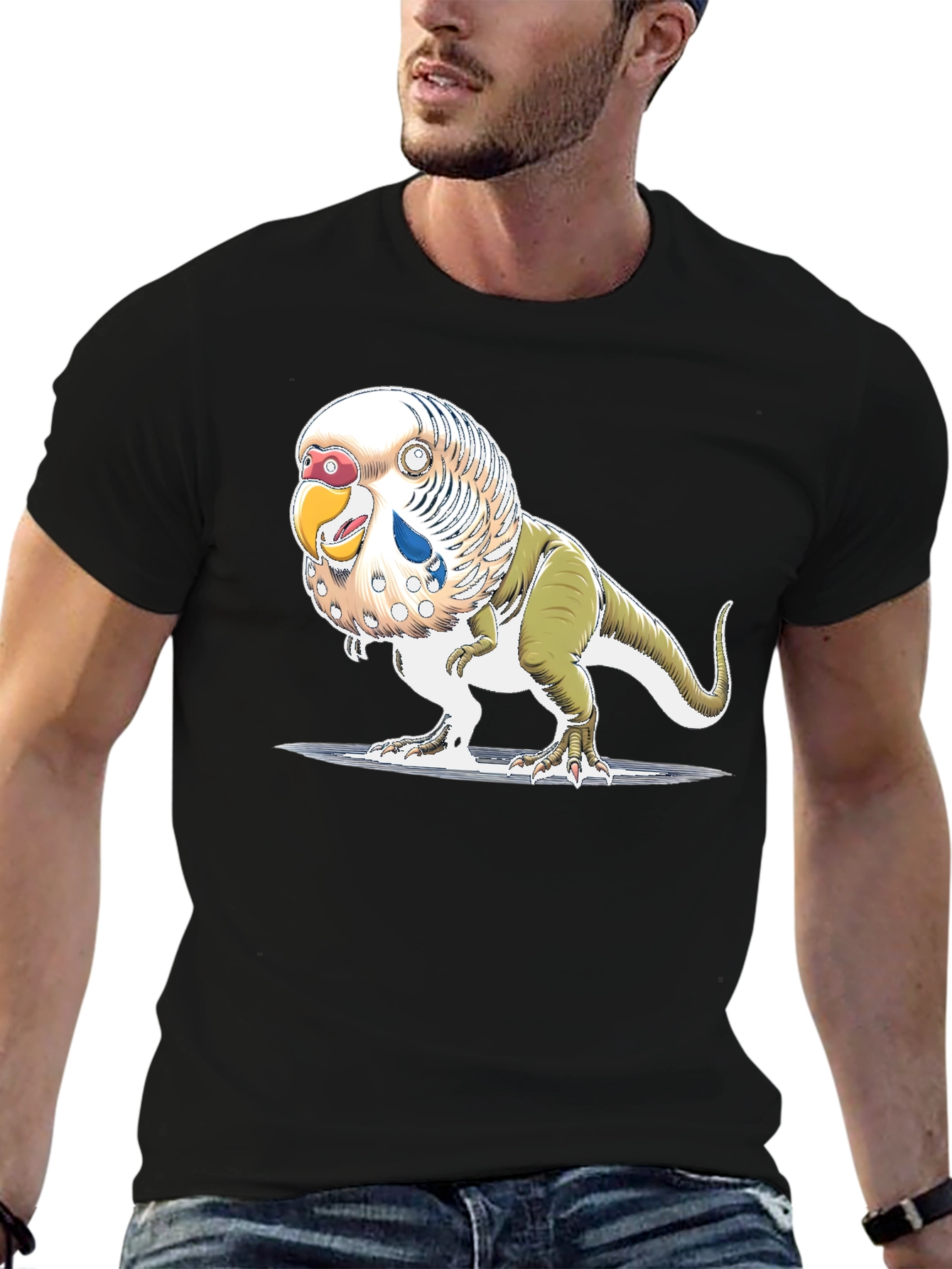 Parakeet Dinosaur T-Shirt - Unique Graphic Tee