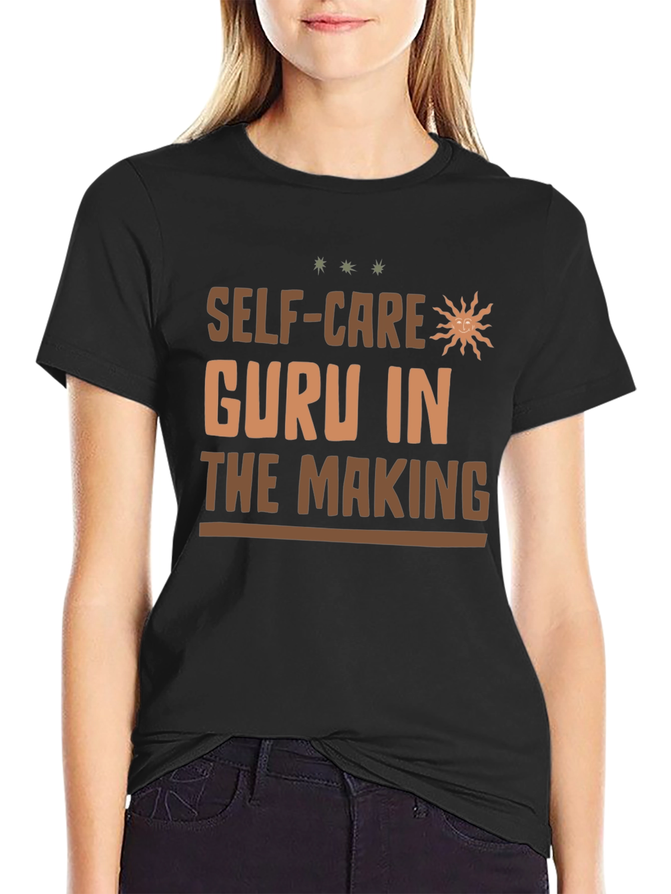 Self-Care Guru in the Making Black T-Shirt