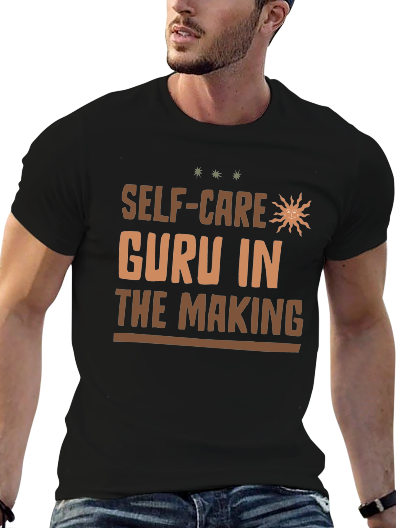 Self-Care Guru in the Making Black T-Shirt