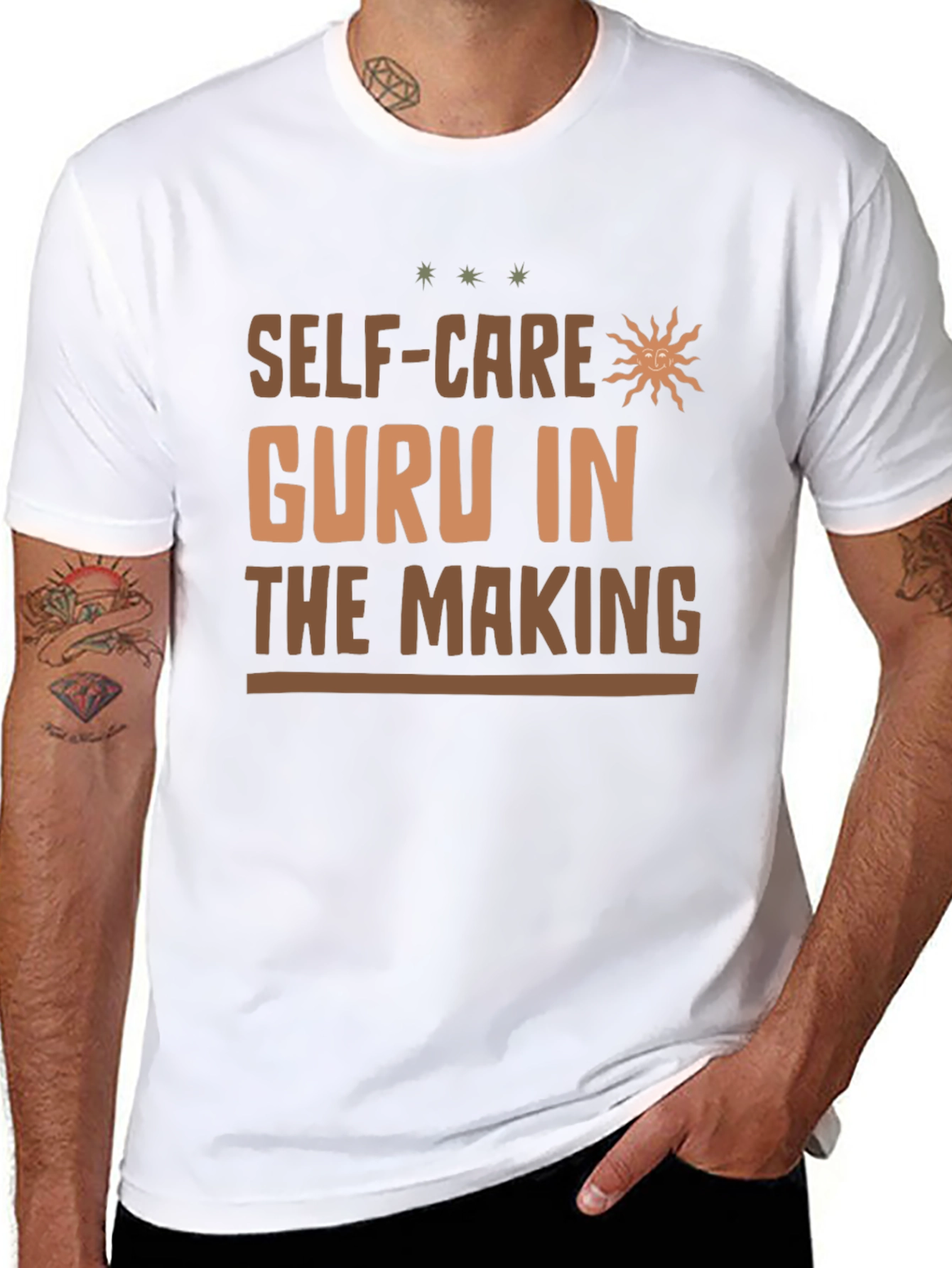 Self-Care Guru in the Making Black T-Shirt