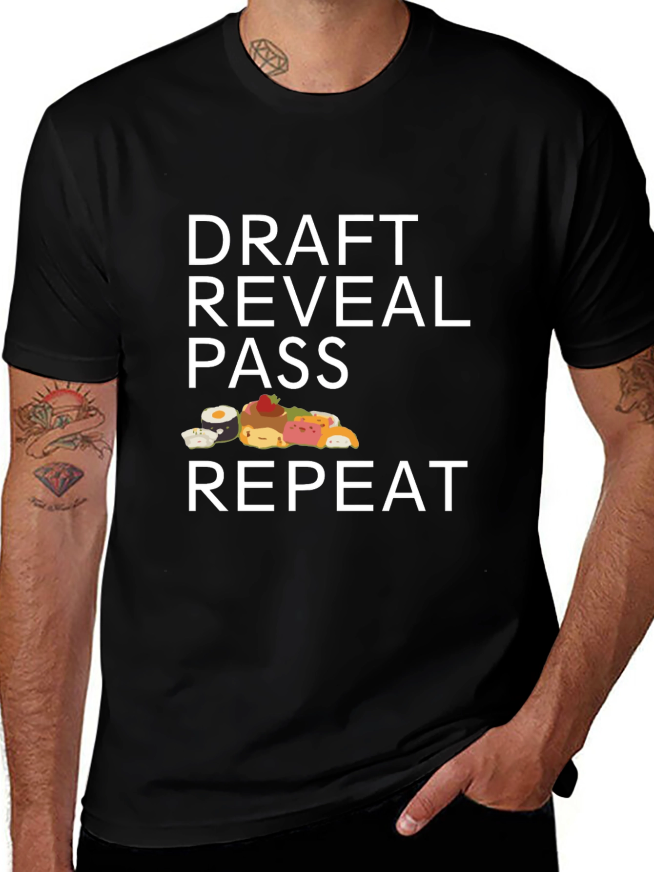 Draft Reveal Pass Repeat Sushi T-Shirt