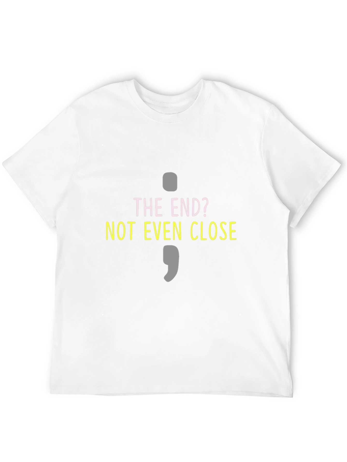 The End? Semicolon Graphic T-Shirt - Black Cotton Blend