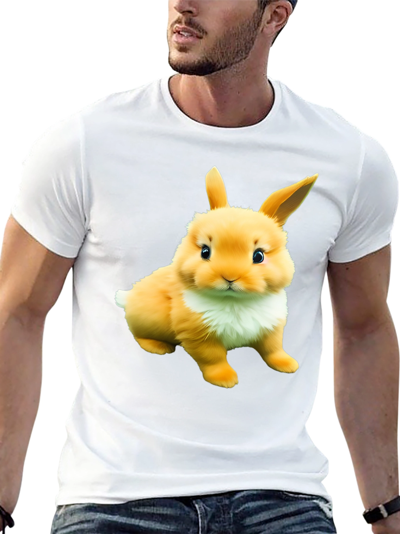 Cute Bunny Graphic Tee - Soft Cotton Blend Shirt