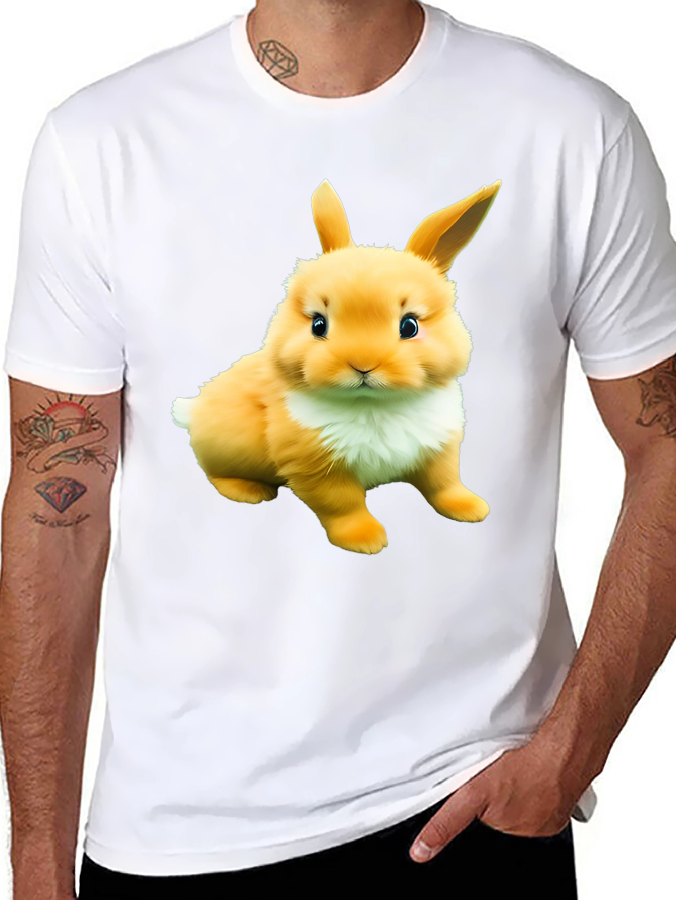 Cute Bunny Graphic Tee - Soft Cotton Blend Shirt