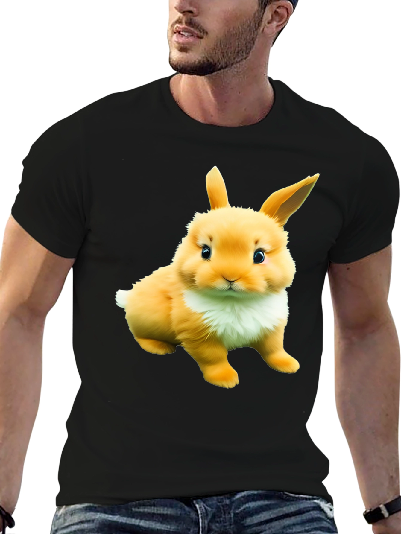 Cute Bunny Graphic Tee - Soft Cotton Blend Shirt