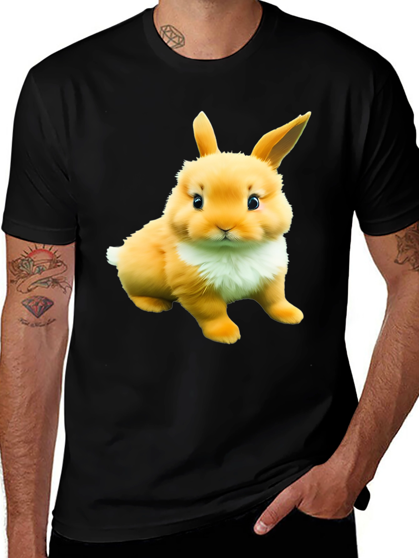 Cute Bunny Graphic Tee - Soft Cotton Blend Shirt