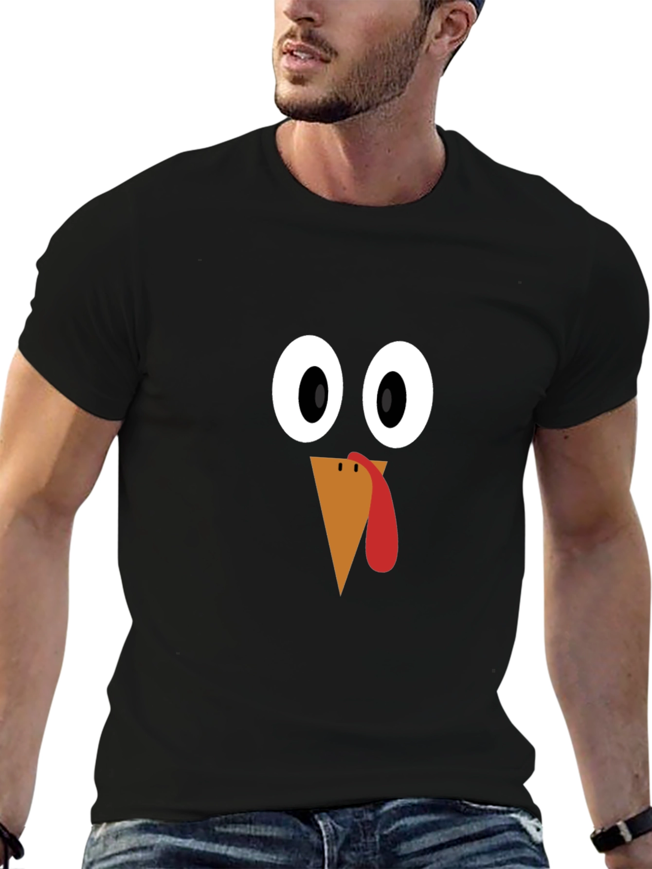 Thanksgiving Turkey Face T-Shirt - Festive Holiday Apparel