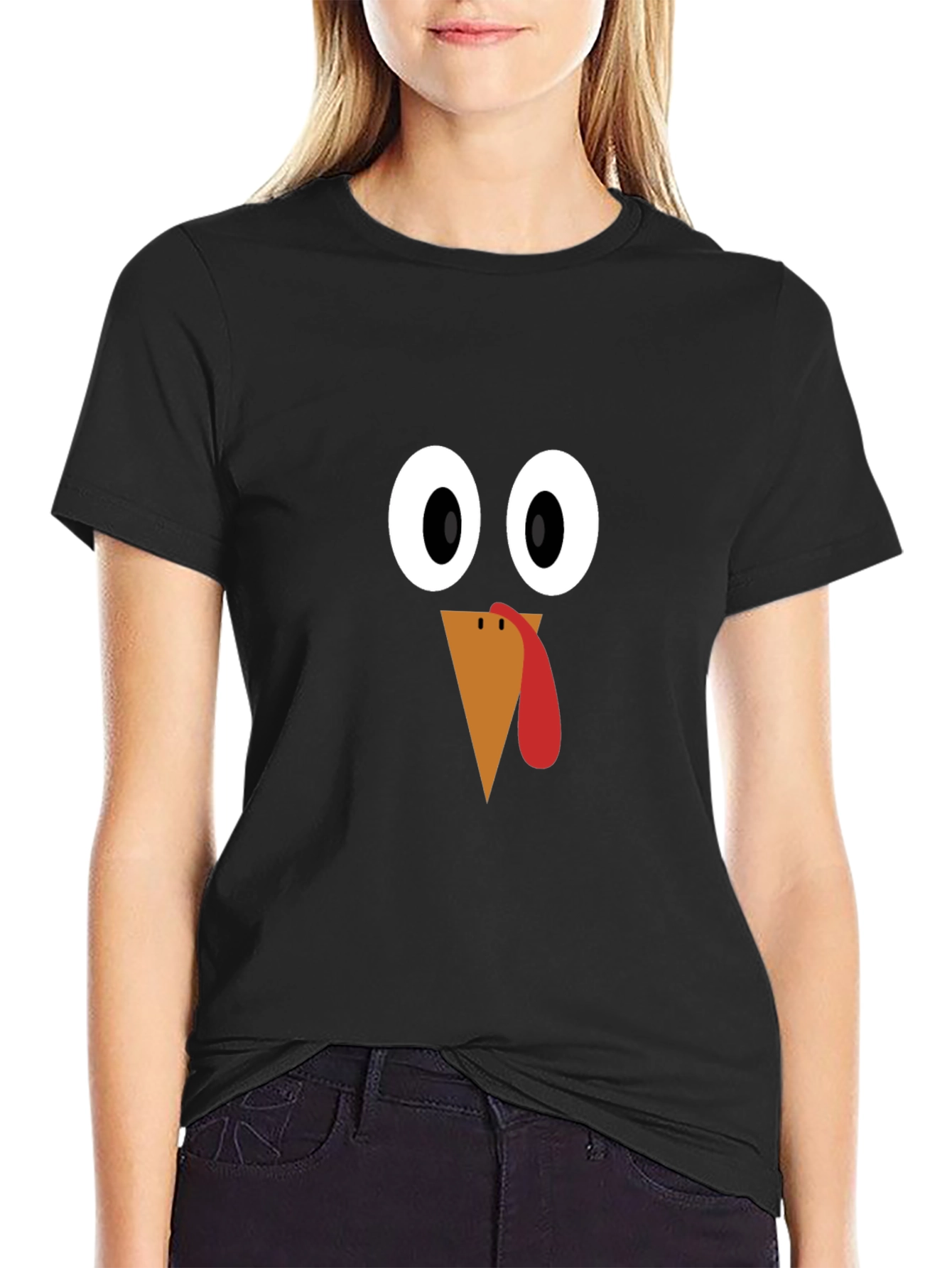 Thanksgiving Turkey Face T-Shirt - Festive Holiday Apparel