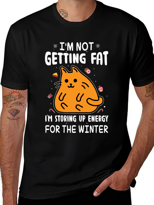 Funny Cat Storing Energy for Winter Graphic Tee