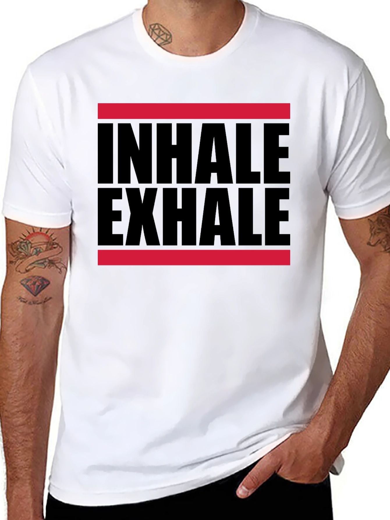 Inhale Exhale Graphic T-Shirt - Black