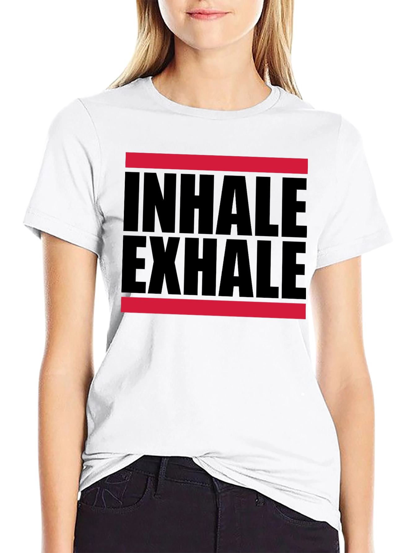 Inhale Exhale Graphic T-Shirt - Black