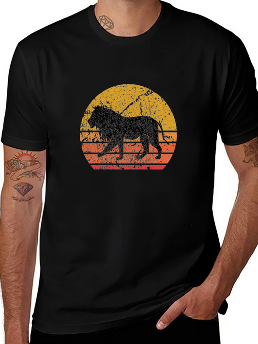 Vintage Lion Sunset Graphic Tee