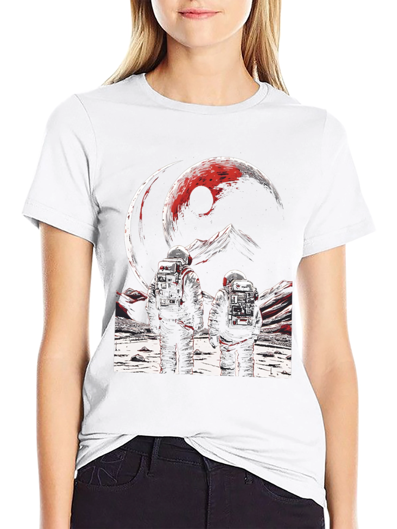 Astronauts on Distant Planet Graphic Tee
