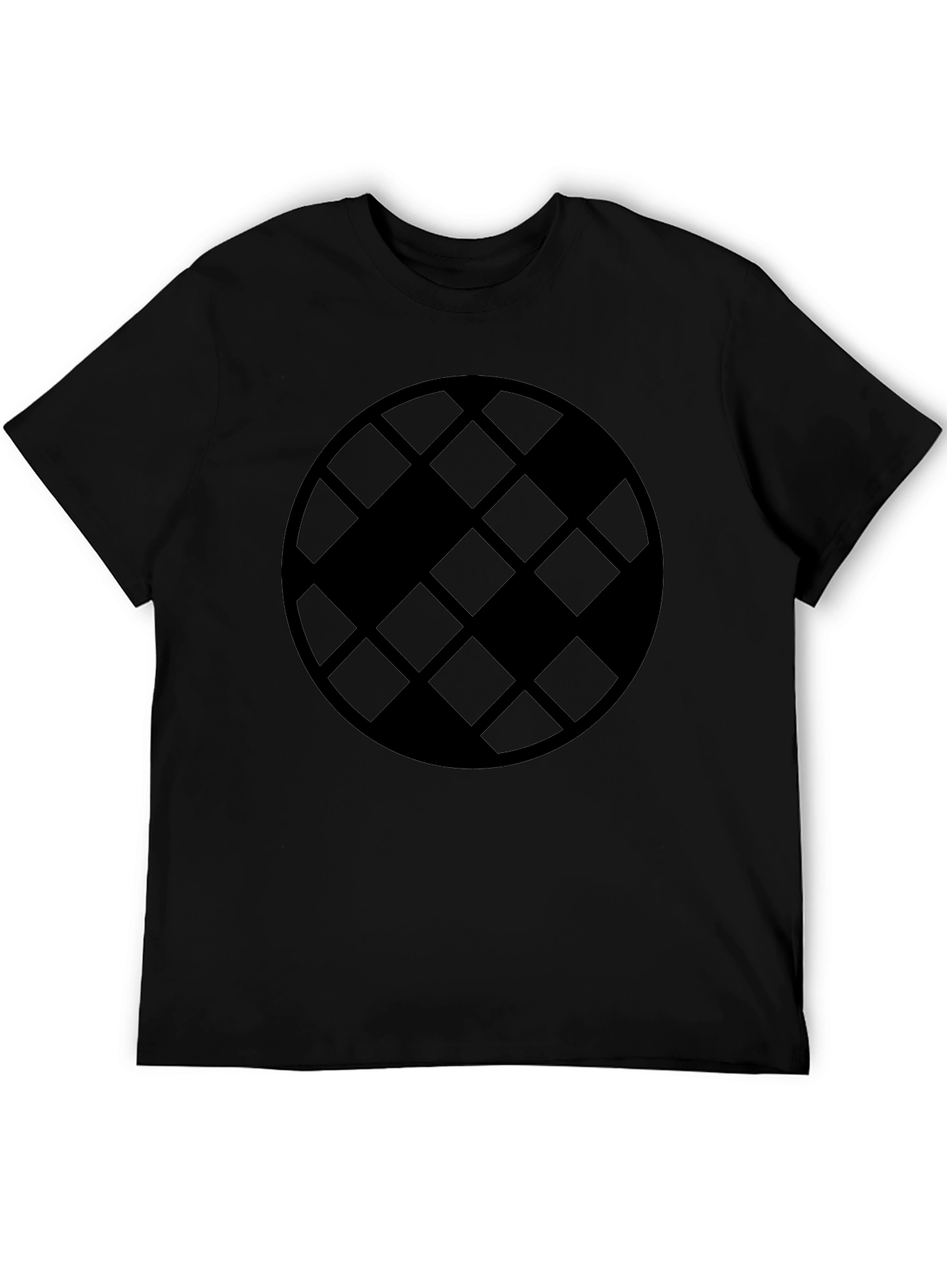 Geometric Patterned Black T-Shirt