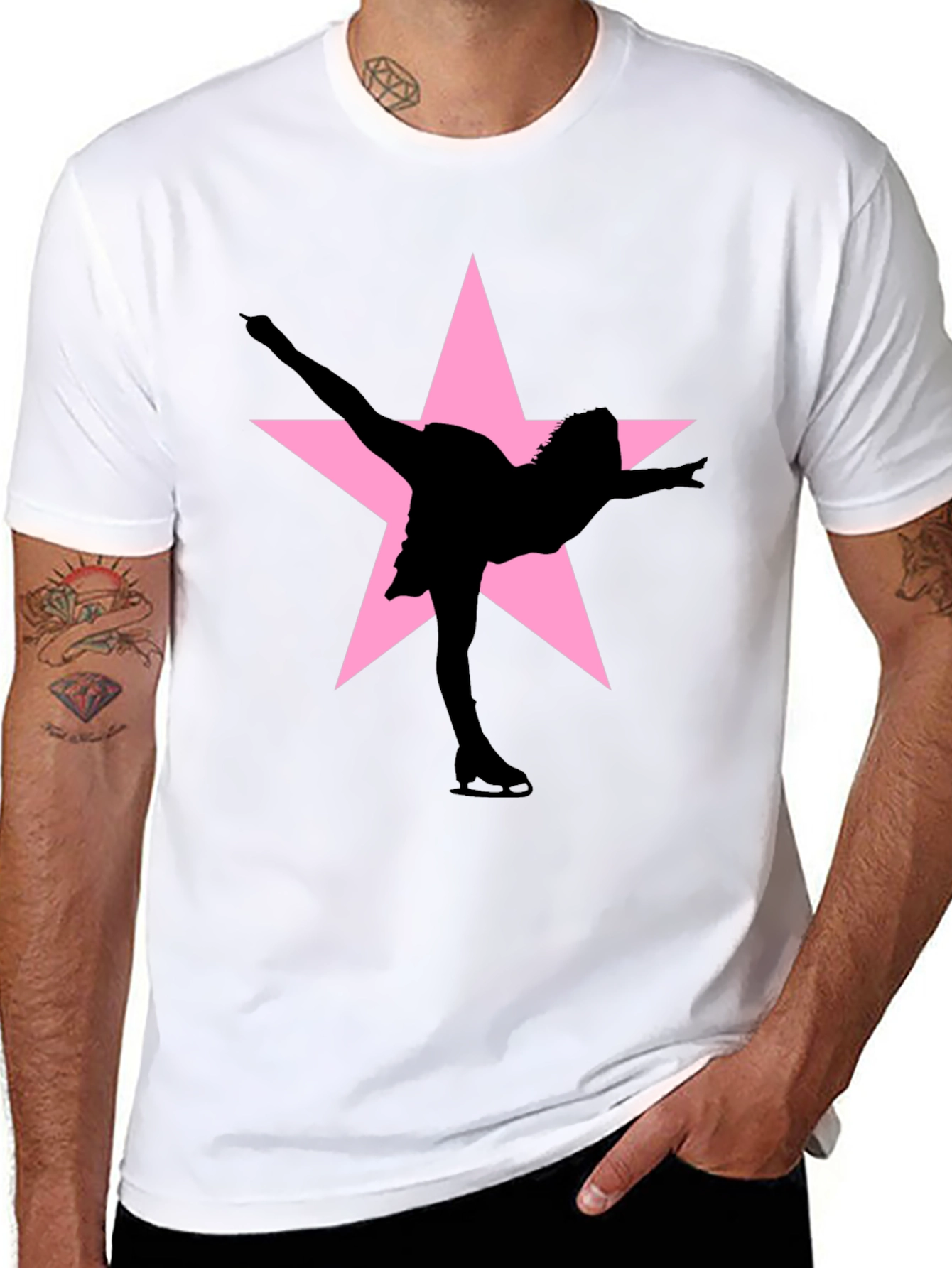 Ice Skating Star T-Shirt - Black