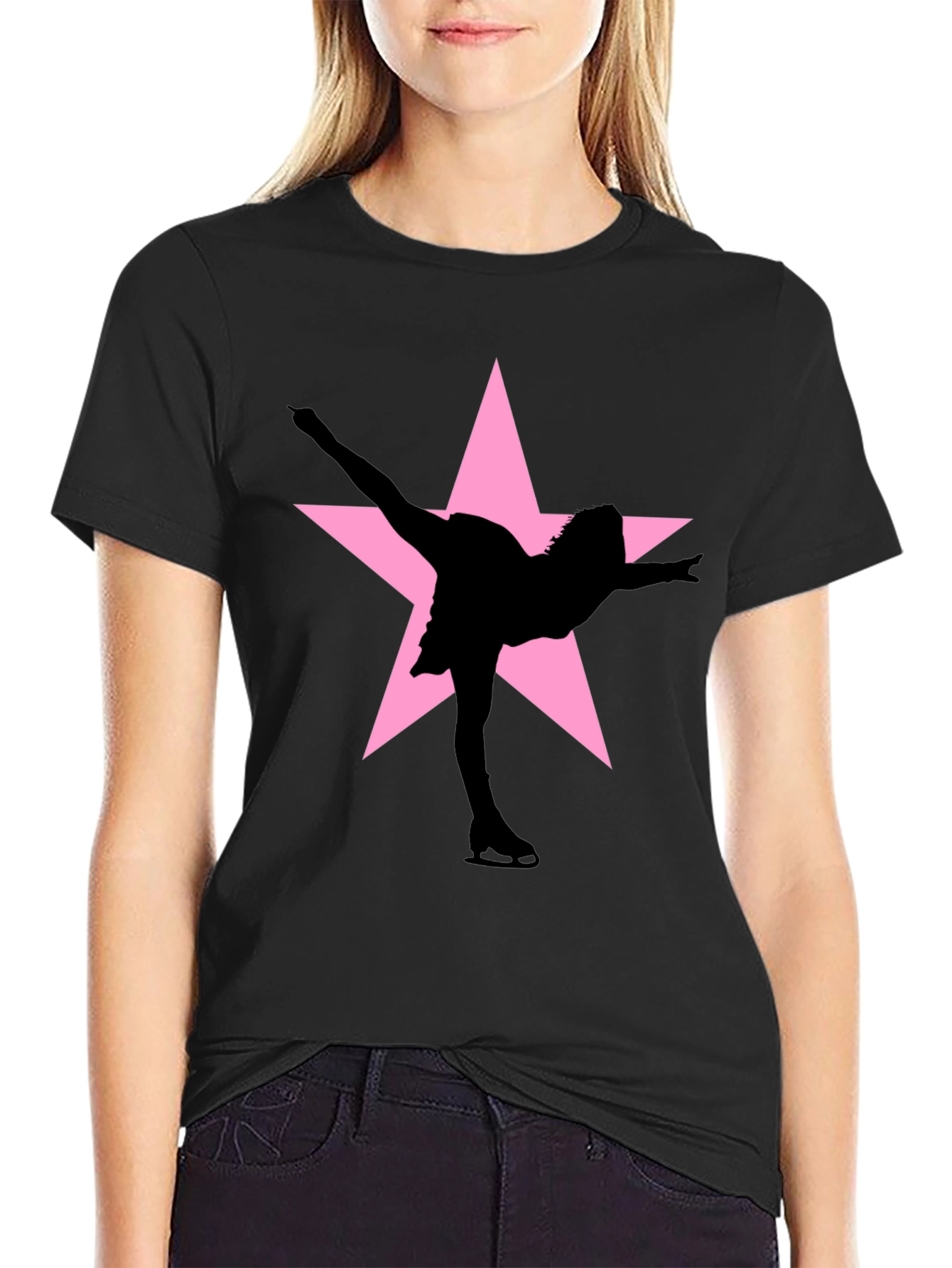 Ice Skating Star T-Shirt - Black
