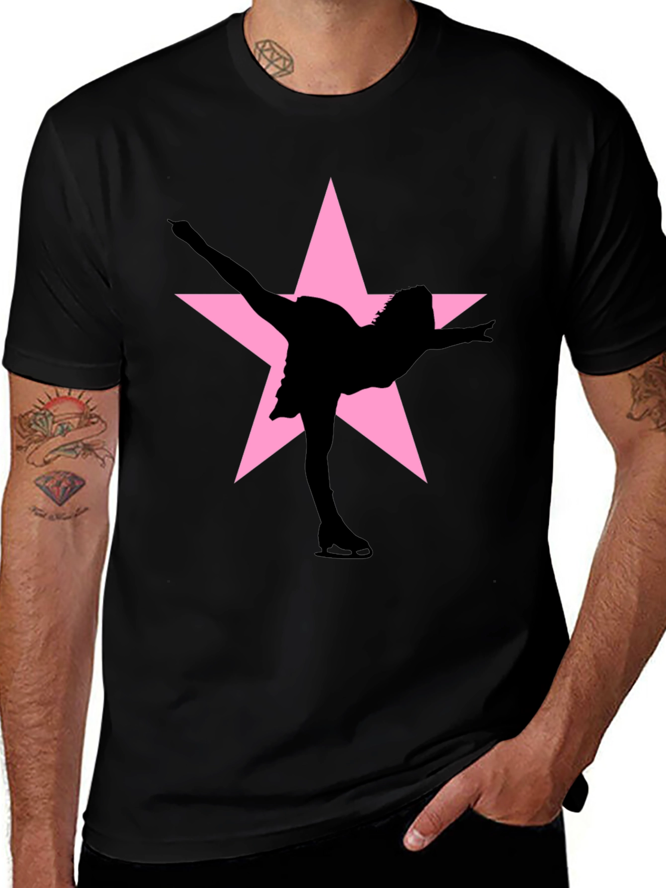 Ice Skating Star T-Shirt - Black