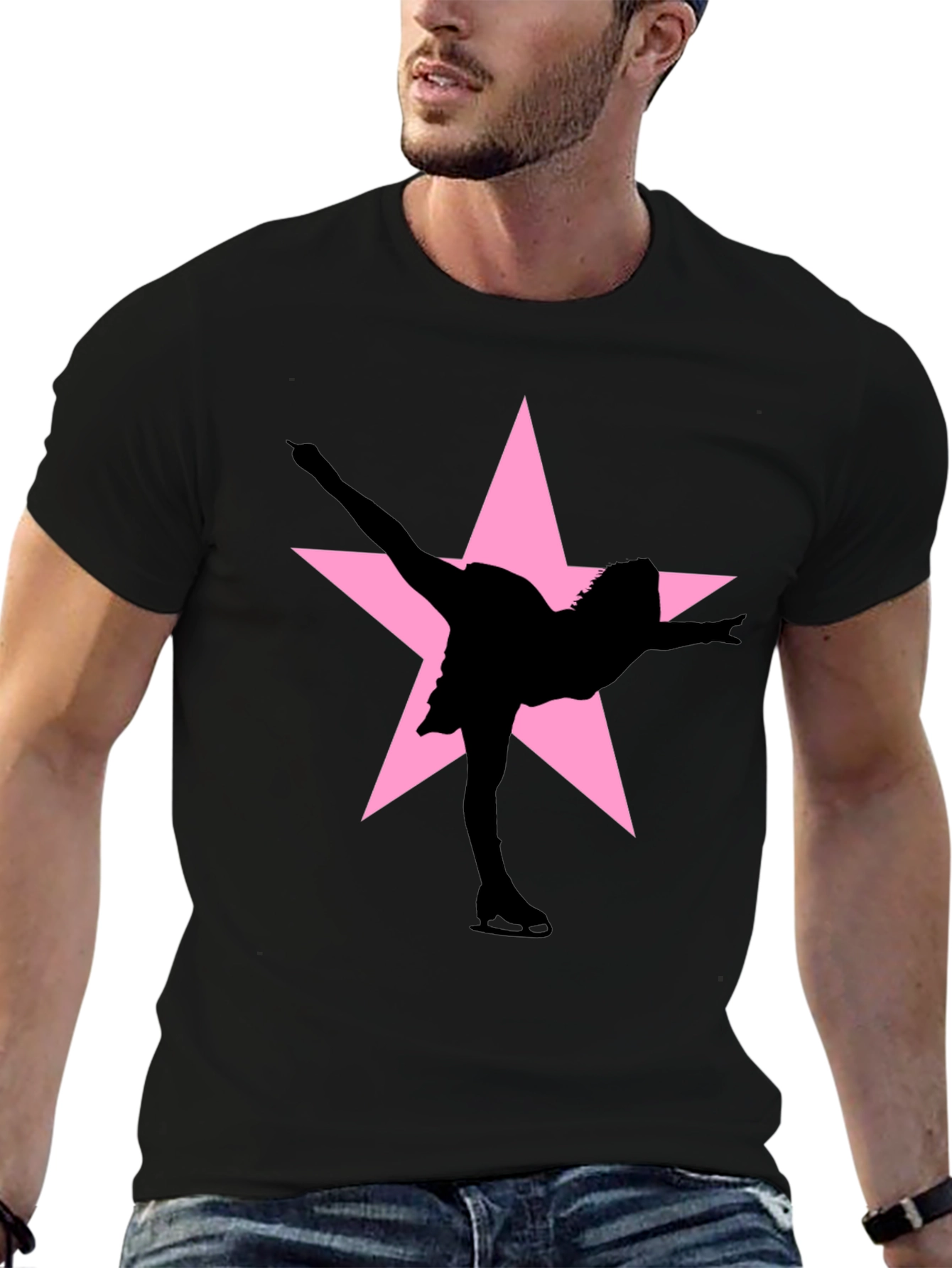 Ice Skating Star T-Shirt - Black