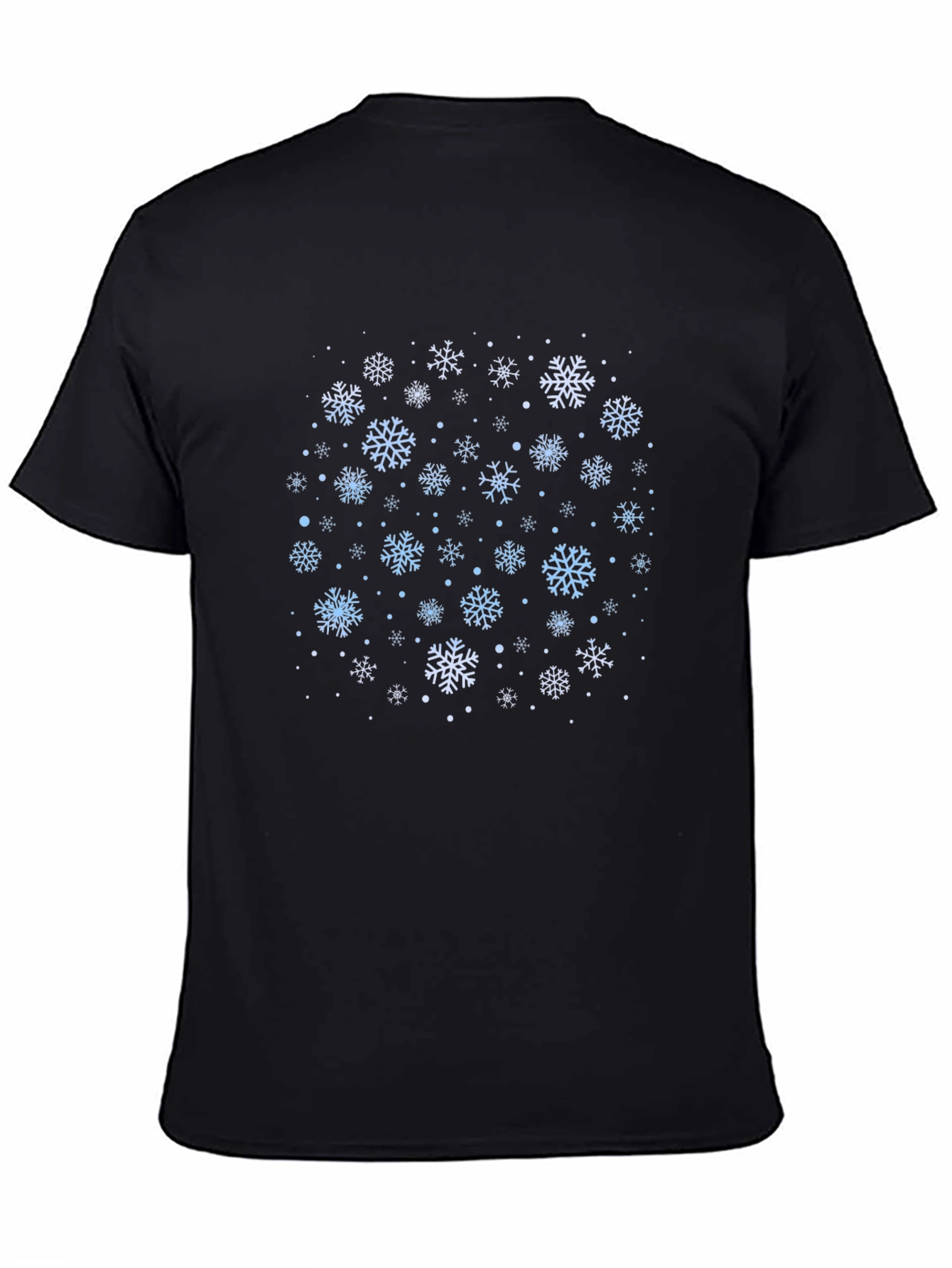 Snowflake Pattern Black T-Shirt