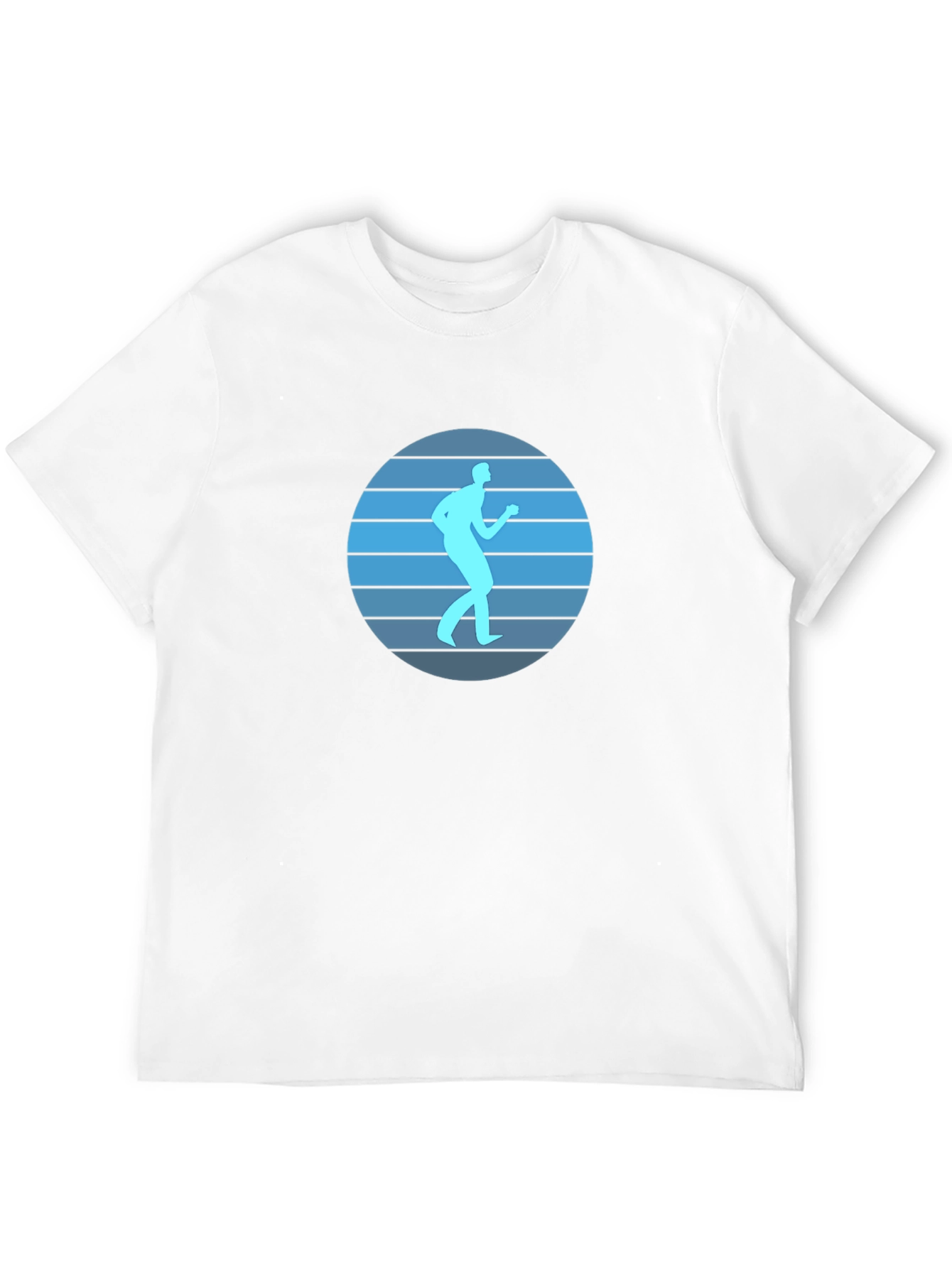 Retro Runner Graphic Tee - Black Cotton Blend Shirt