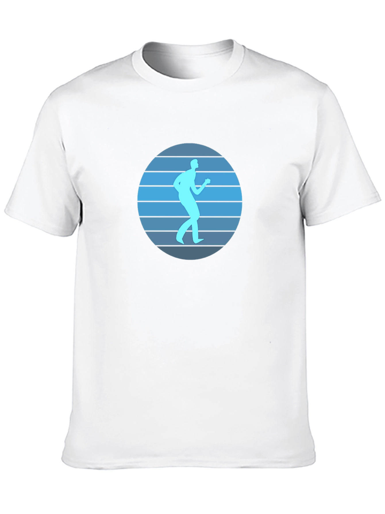 Retro Runner Graphic Tee - Black Cotton Blend Shirt