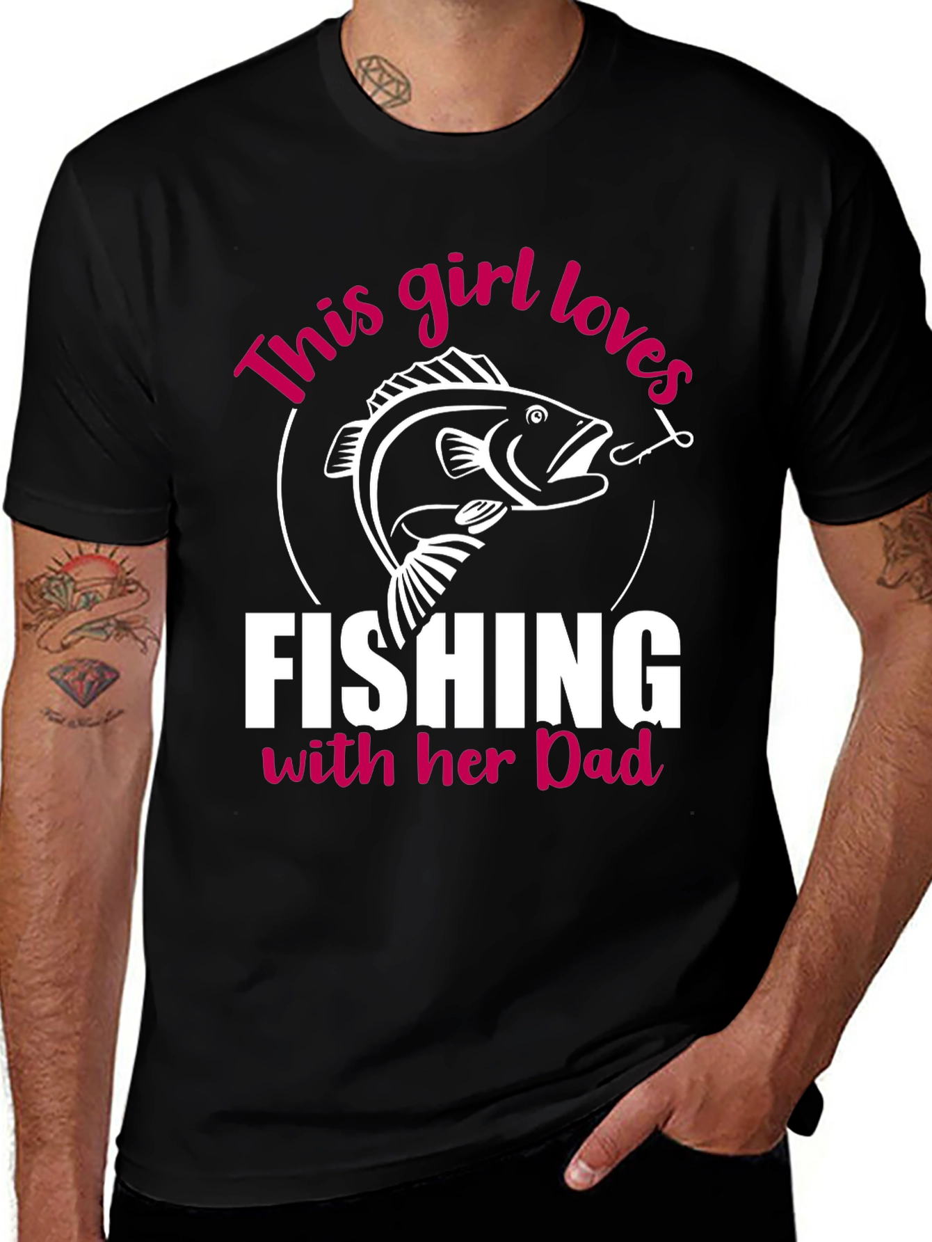 Girl Loves Fishing with Dad T-Shirt
