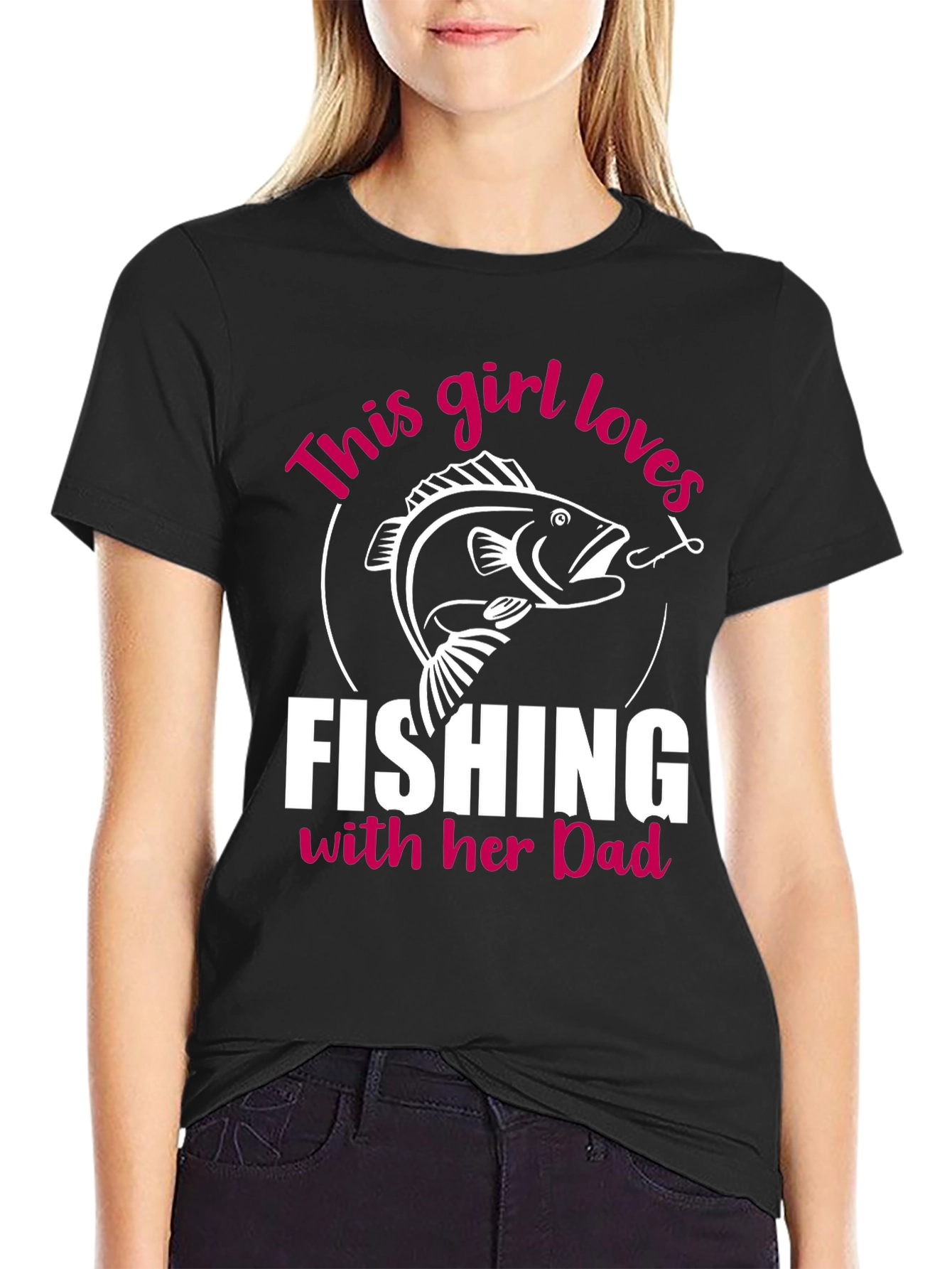 Girl Loves Fishing with Dad T-Shirt