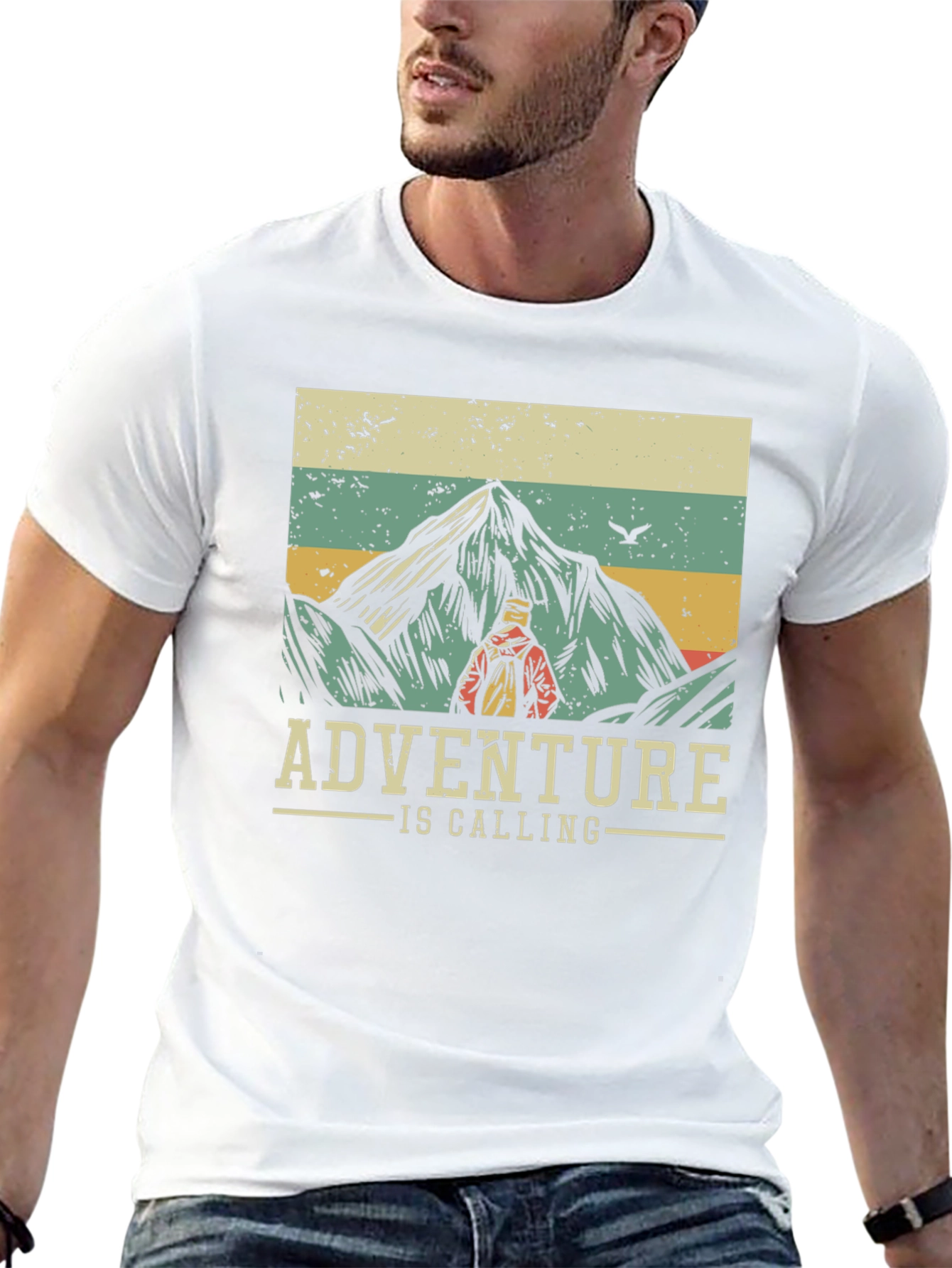 Adventure is Calling T-Shirt - Mountain Hiker Design