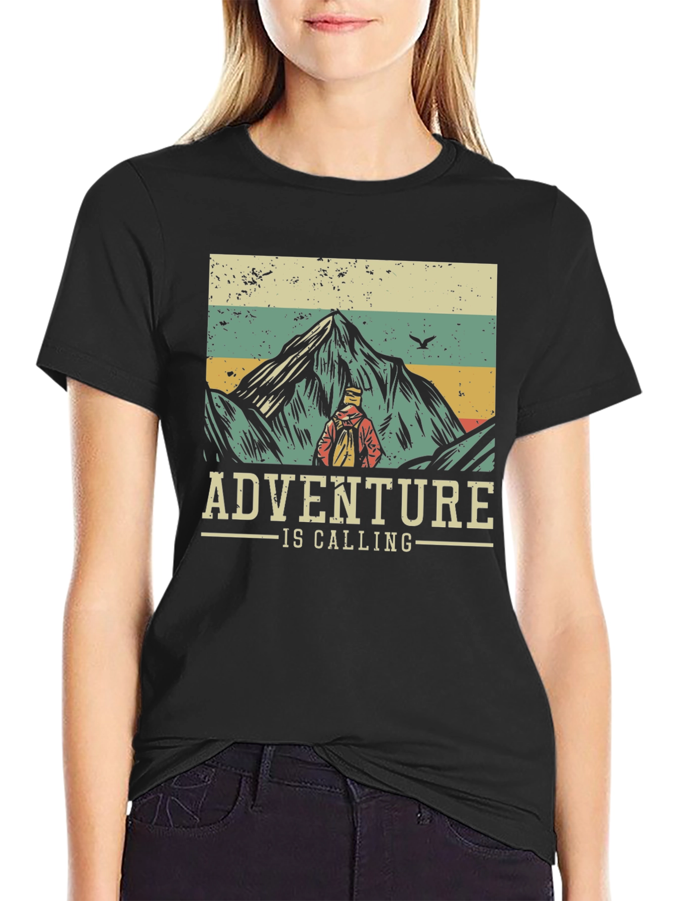 Adventure is Calling T-Shirt - Mountain Hiker Design