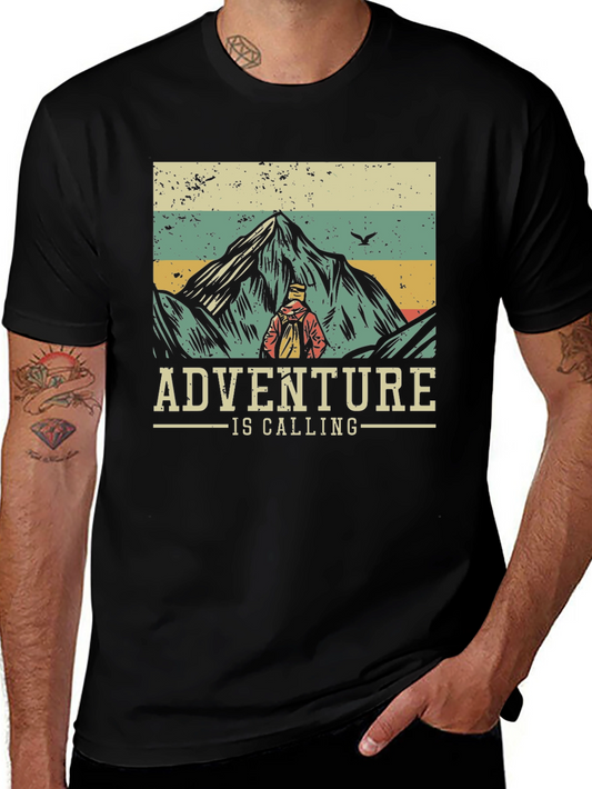 Adventure is Calling T-Shirt - Mountain Hiker Design