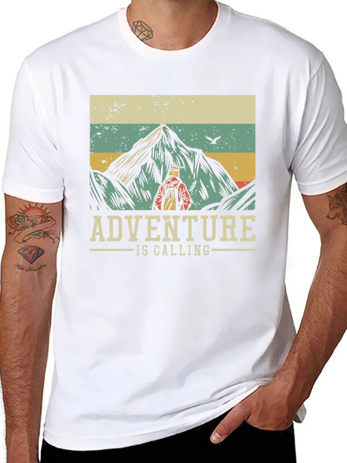 Adventure is Calling T-Shirt - Mountain Hiker Design
