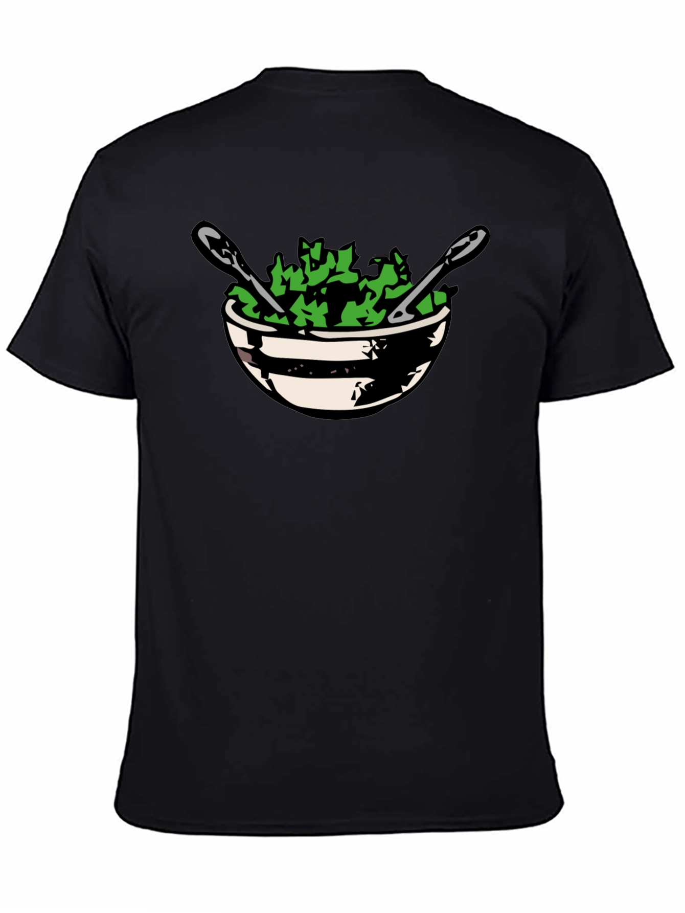 Salad Bowl Graphic Tee - Black Cotton T-Shirt
