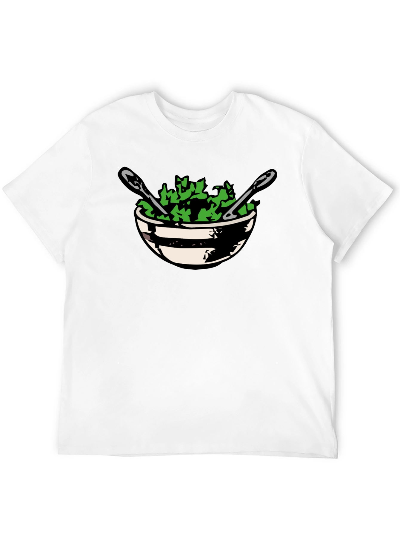 Salad Bowl Graphic Tee - Black Cotton T-Shirt