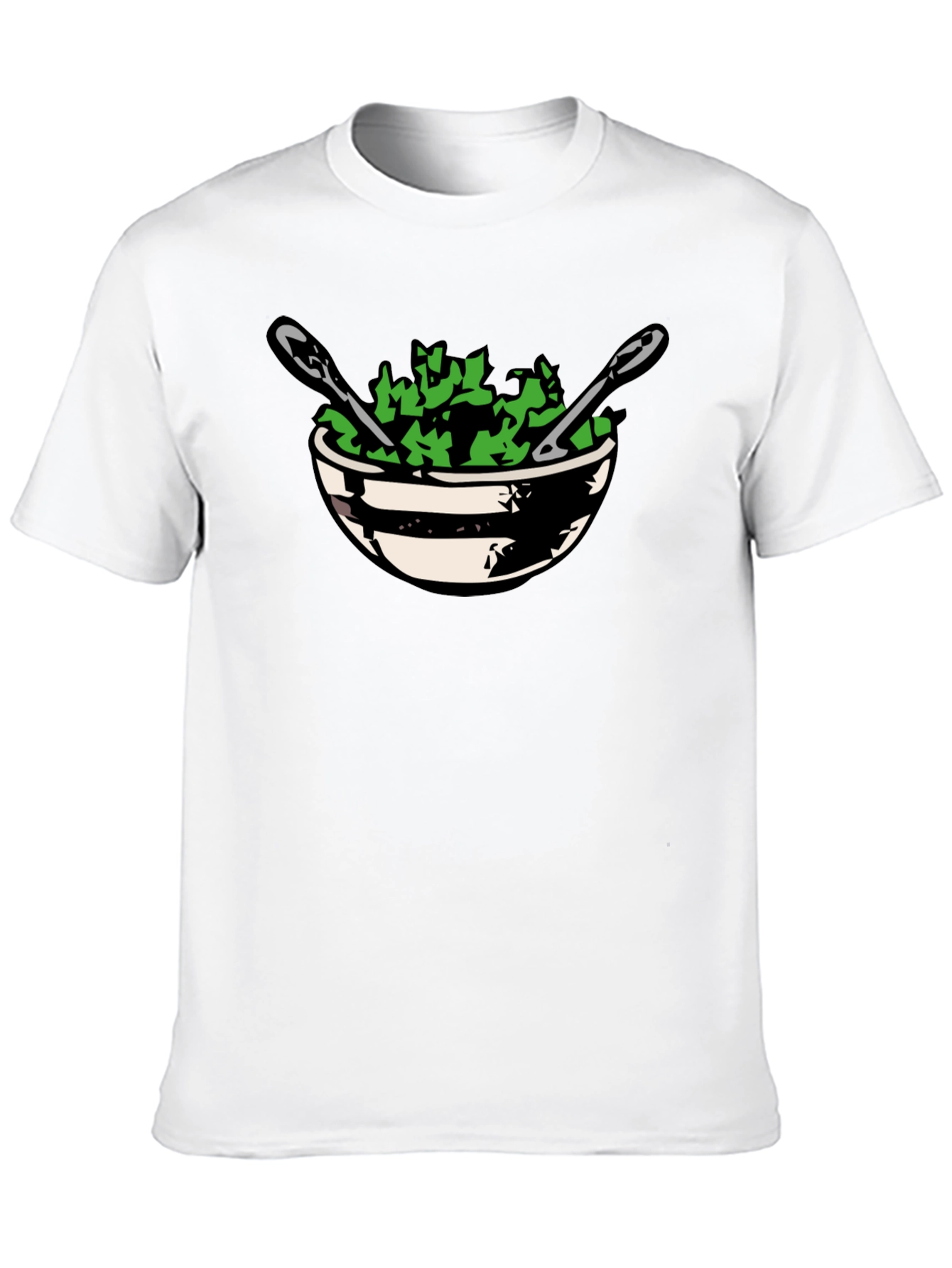 Salad Bowl Graphic Tee - Black Cotton T-Shirt