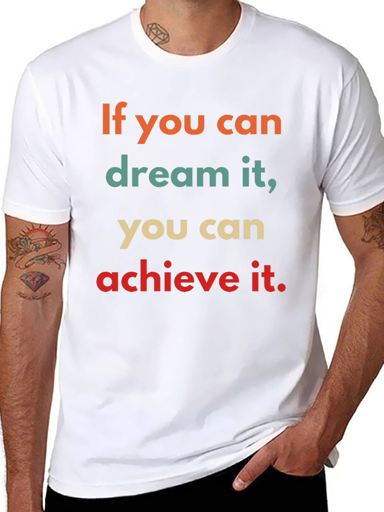 Inspirational Dream It Black Cotton T-Shirt
