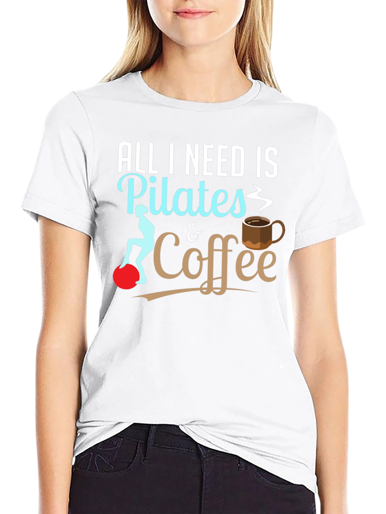 Pilates & Coffee Graphic Tee - Workout Apparel