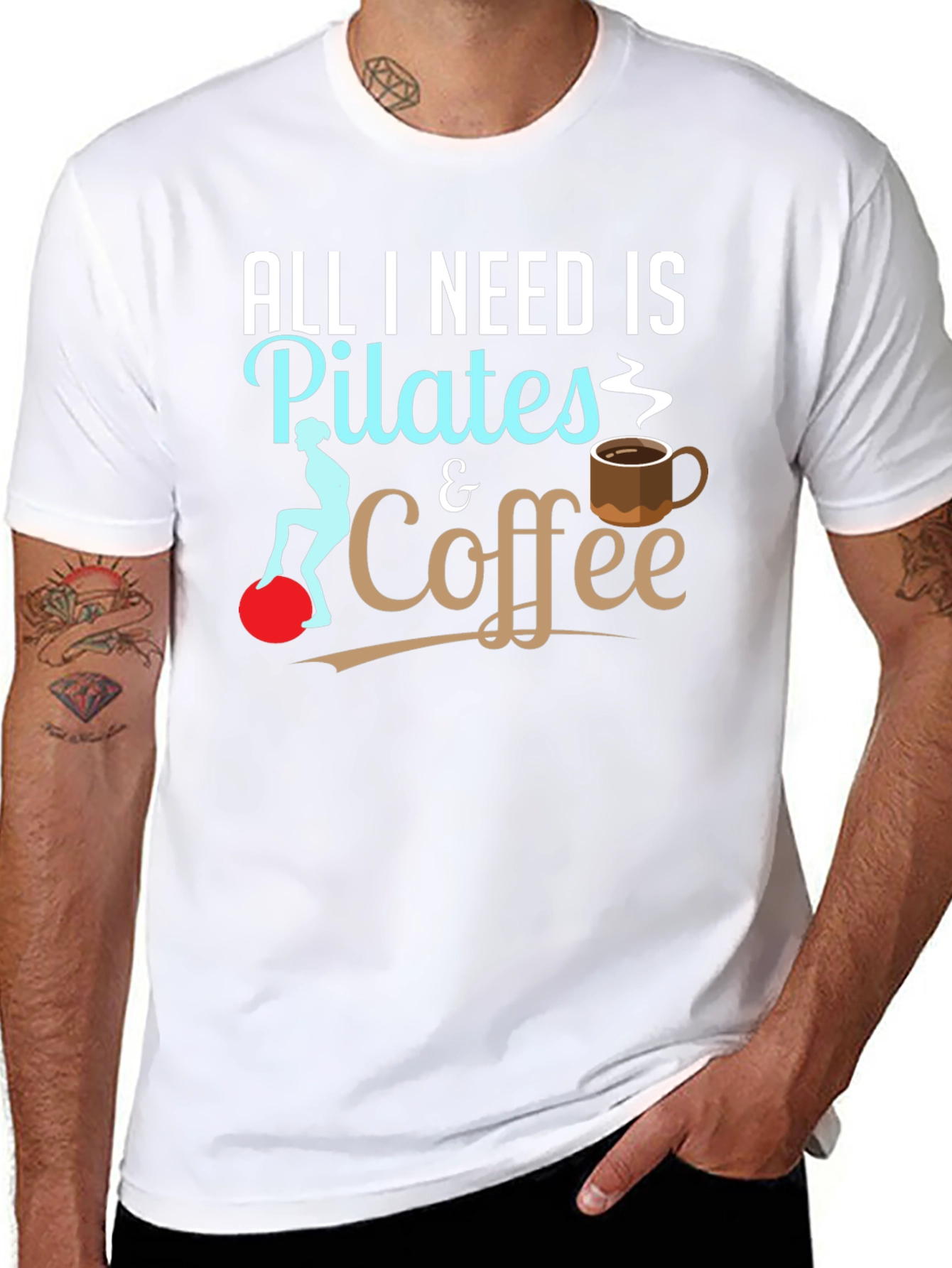 Pilates & Coffee Graphic Tee - Workout Apparel