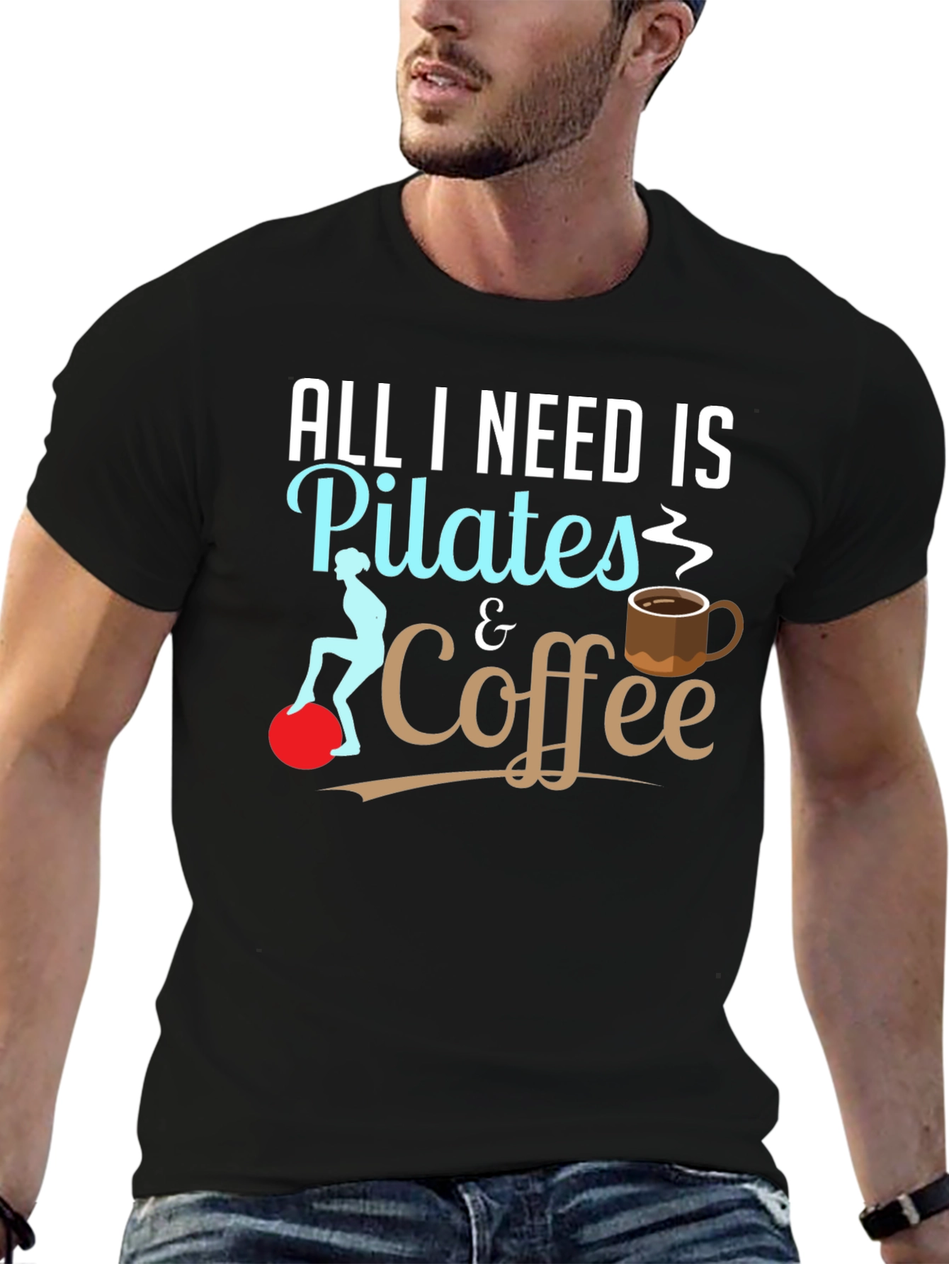 Pilates & Coffee Graphic Tee - Workout Apparel