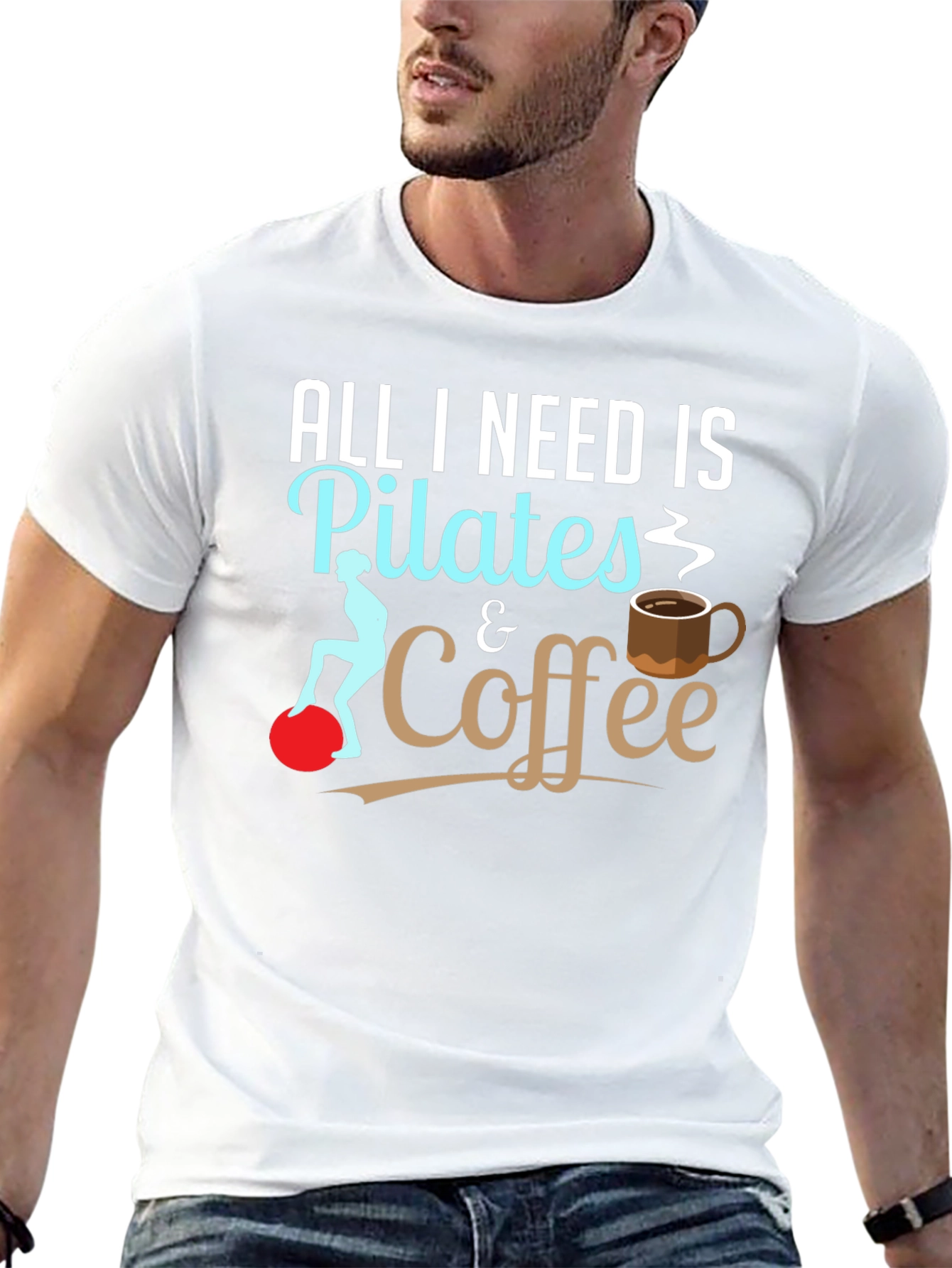 Pilates & Coffee Graphic Tee - Workout Apparel