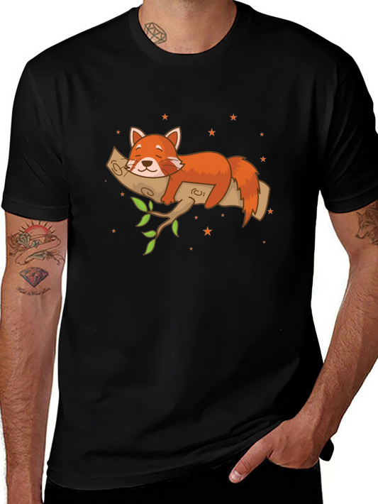 Red Panda on Branch T-Shirt - Relaxed Fit
