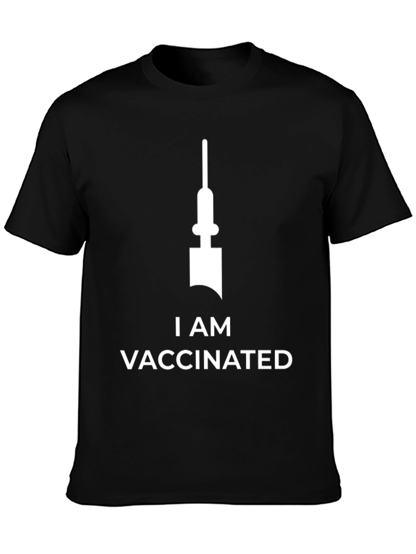 I Am Vaccinated T-Shirt Black Cotton Tee